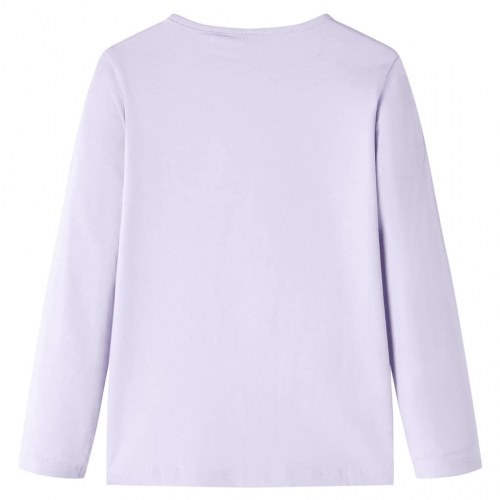 Langærmet T-shirt til børn str. 116 lyslilla