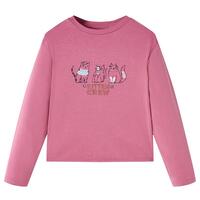 Langærmet T-shirt til børn str. 140 cm pink