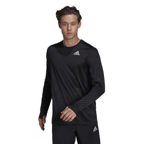 Langærmet T-shirt til Mænd Adidas Own The Run Sort L