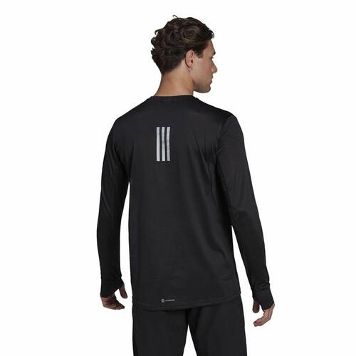 Langærmet T-shirt til Mænd Adidas Own The Run Sort L