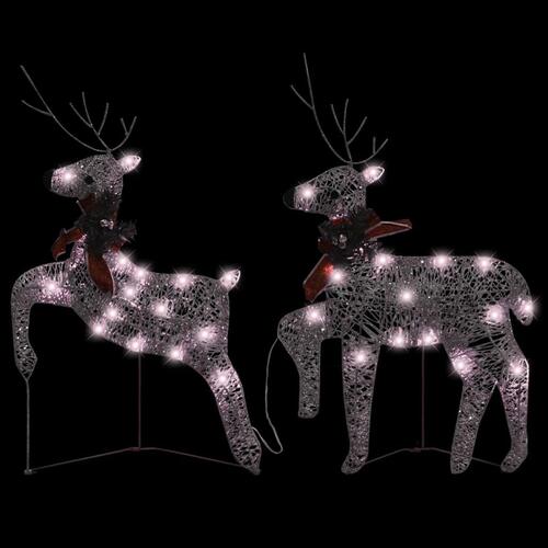 Julerensdyr 2 stk. 40 LED'er guldfarvet
