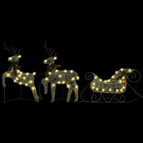 Rensdyr og kane 140 LED'er udendørs juledekoration akryl gylden