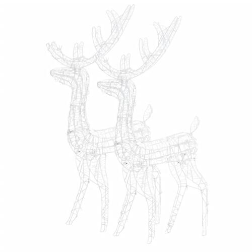 Julerensdyr 2 stk. 120 cm akryl varmt hvidt lys