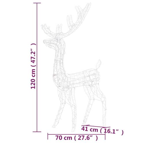 Julerensdyr 2 stk. 120 cm akryl varmt hvidt lys