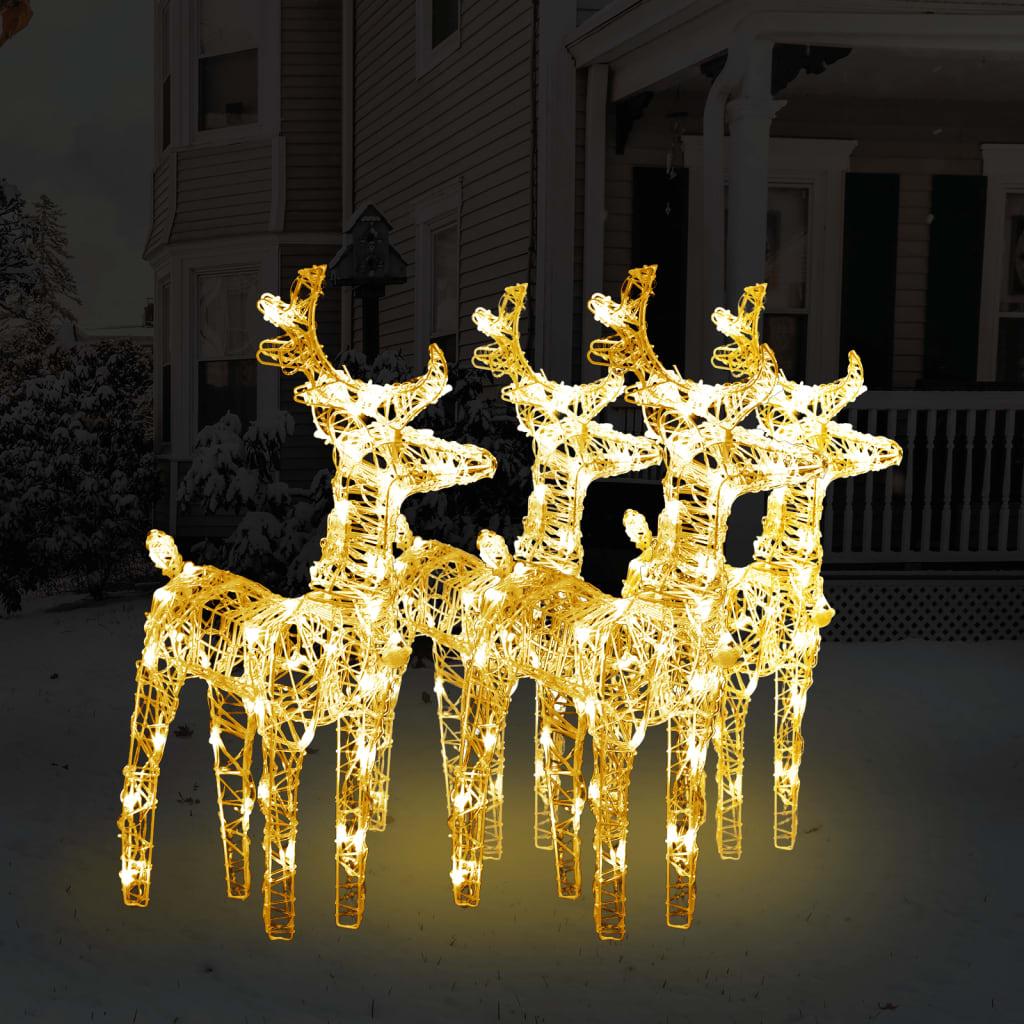 Julerensdyr 4 stk. 160 LED'er akryl varmt hvidt lys