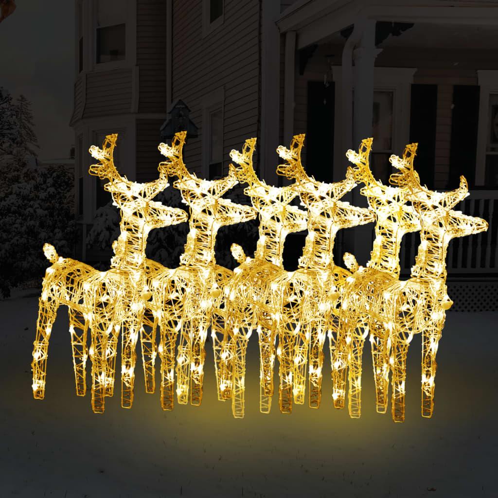 Julerensdyr 6 stk. 240 LED'er akryl varmt hvidt lys