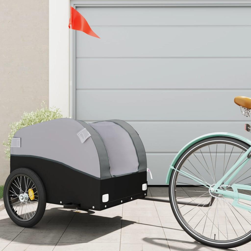 Cykelanhænger 45 kg jern sort og grå