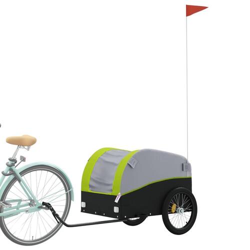 Cykelanhænger 45 kg jern sort og grøn