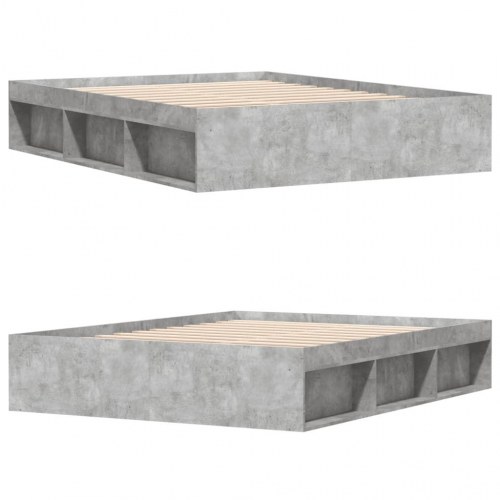 Sengeramme med opbevaring 150x200 cm - betongrå