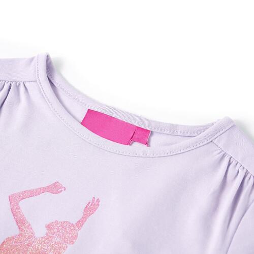 Langærmet T-shirt til børn str. 140 lyslilla