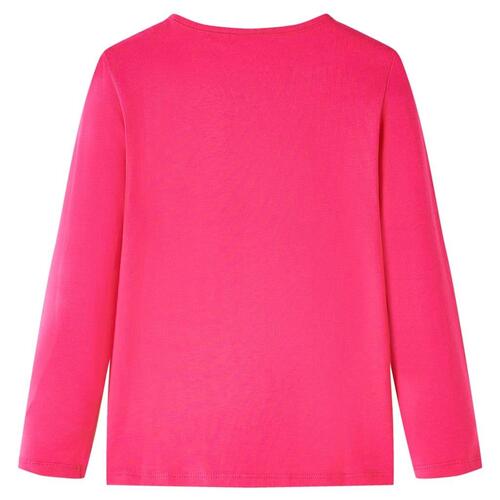 Langærmet T-shirt til børn str. 116 pink
