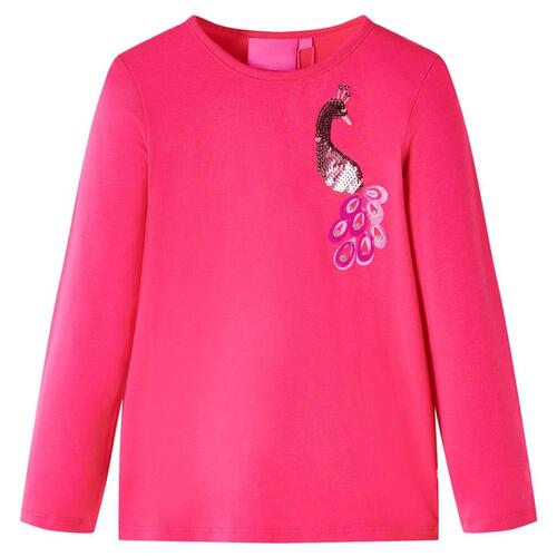 Langærmet T-shirt til børn str. 140 pink