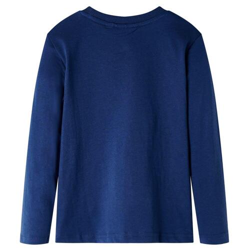 Langærmet T-shirt til børn str. 92 marineblå