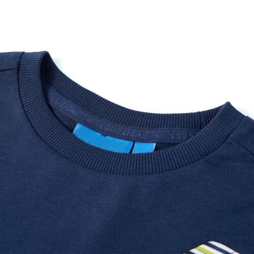 Langærmet T-shirt til børn str. 92 marineblå