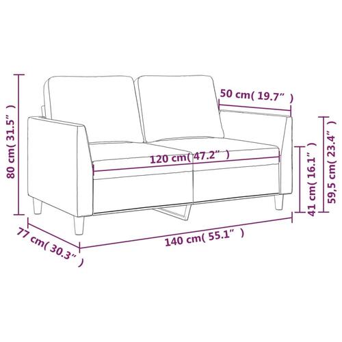 2-personers sofa 120 cm kunstlæder cappuccino