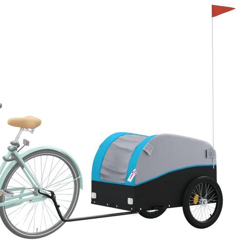 Cykelanhænger 45 kg jern sort og blå