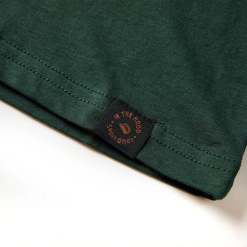 Langærmet T-shirt til børn str. 116 mørkegrøn