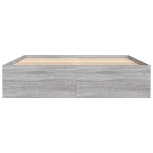 Sengeramme 150x200 cm - grå sonoma-eg med opbevaring