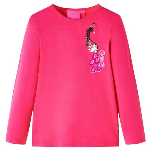 Langærmet T-shirt til børn str. 92 pink