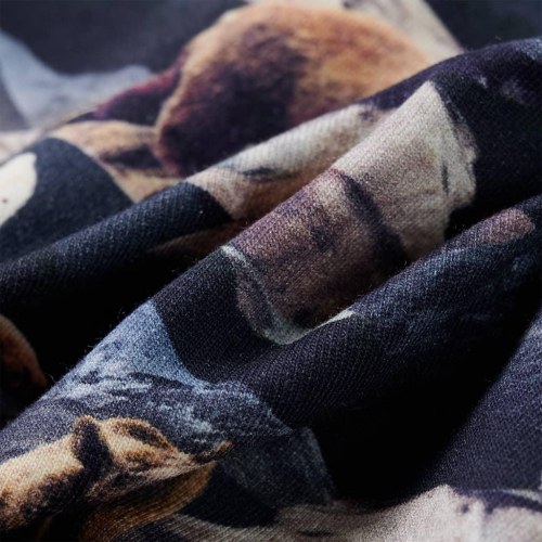 Sweatshirt til børn str. 128 - marineblå med bjørneprint