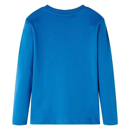 Langærmet T-shirt til børn str. 128 petroleumsblå