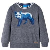 Sweatshirt til børn str. 140 blåmeleret
