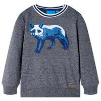 Sweatshirt til børn str. 116 blåmeleret