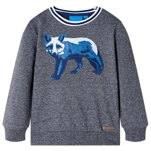 Sweatshirt til børn str. 116 blåmeleret