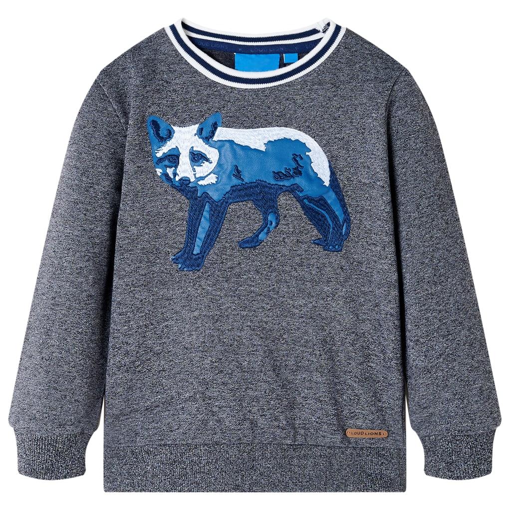 Sweatshirt til børn str. 116 blåmeleret