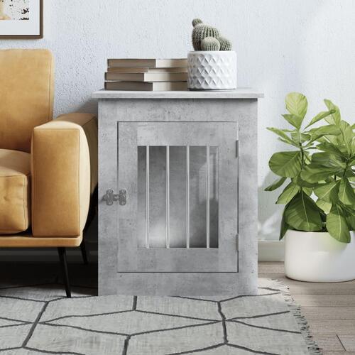 Hundebur 55x75x65 cm konstrueret træ betongrå