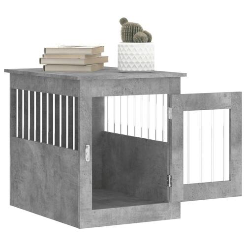 Hundebur 55x75x65 cm konstrueret træ betongrå