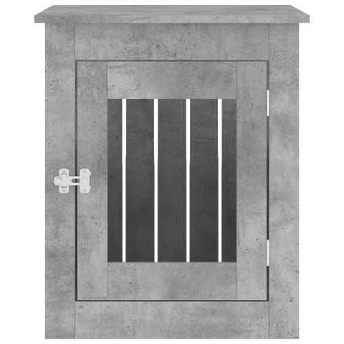 Hundebur 55x75x65 cm konstrueret træ betongrå
