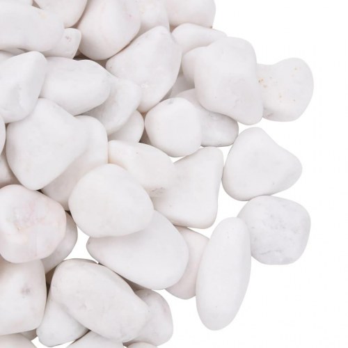 Polerede småsten 10 kg - hvid 2-5 cm til akvarie og dekoration