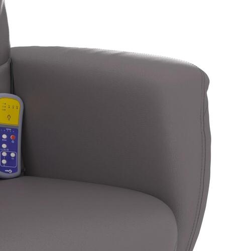 Massagestol med fodskammel kunstlæder grå