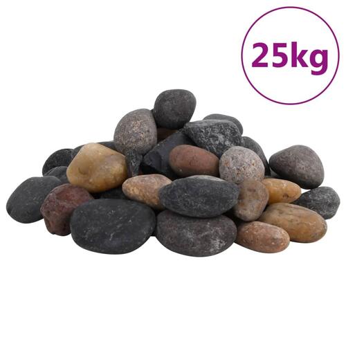 Polerede småsten 25 kg 5-8 cm flerfarvet