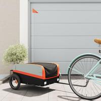 Cykelanhænger 30 kg jern sort og orange