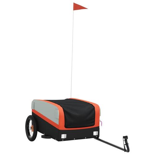 Cykelanhænger 30 kg jern sort og orange