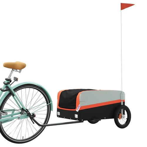 Cykelanhænger 30 kg jern sort og orange