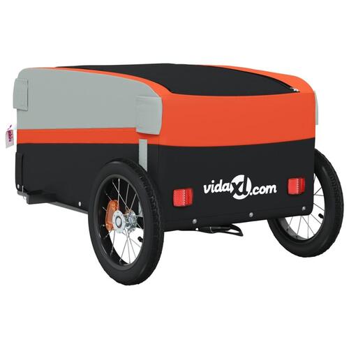 Cykelanhænger 30 kg jern sort og orange