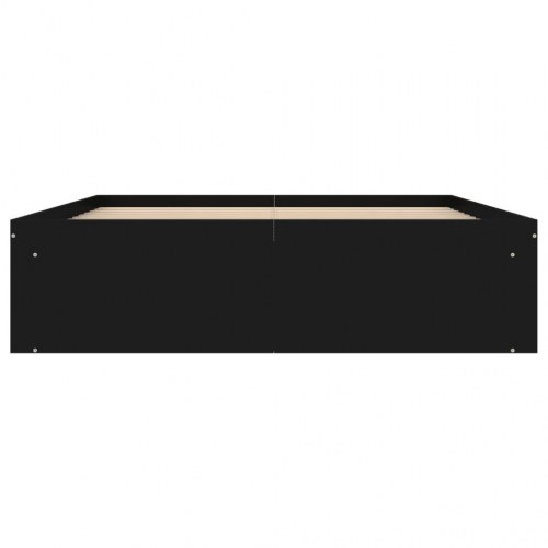 Sengeramme 135x190 cm - sort dobbeltseng med opbevaring