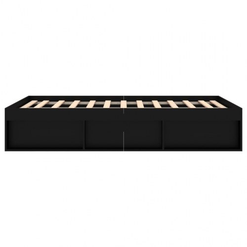 Sengeramme 135x190 cm - sort dobbeltseng med opbevaring