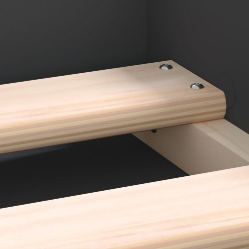 Sengeramme 135x190 cm - sort dobbeltseng med opbevaring
