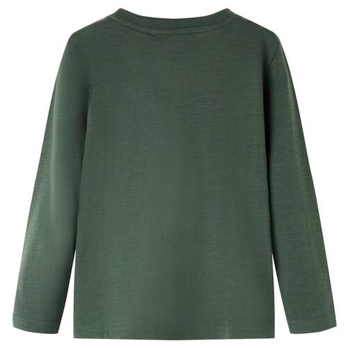 Langærmet T-shirt til børn str. 140 cm mørkegrøn