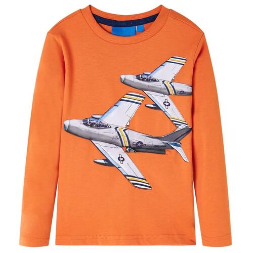 Langærmet T-shirt til børn str. 116 cm orange