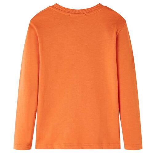 Langærmet T-shirt til børn str. 116 cm orange