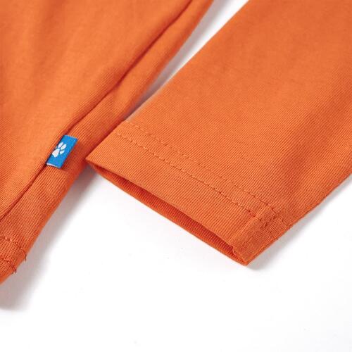 Langærmet T-shirt til børn str. 116 cm orange