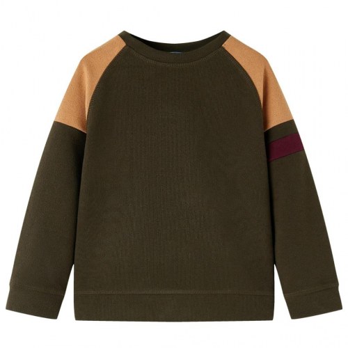 Sweatshirt til børn str. 92 kakifarvet og brun