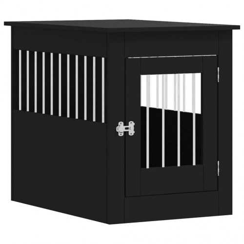 Hundebur/endebord i konstrueret træ - 55 × 80 × 68 cm, sort
