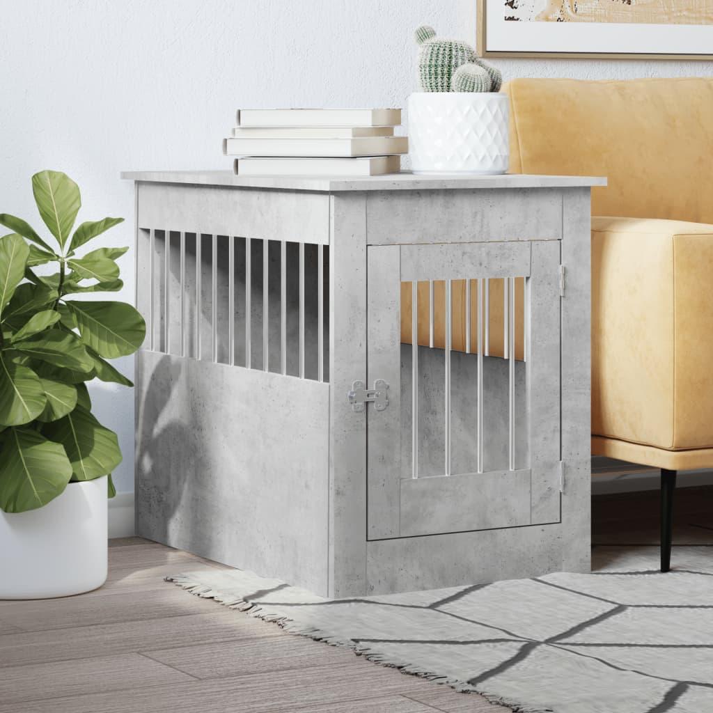 Hundebur 55x80x68 cm konstrueret træ betongrå
