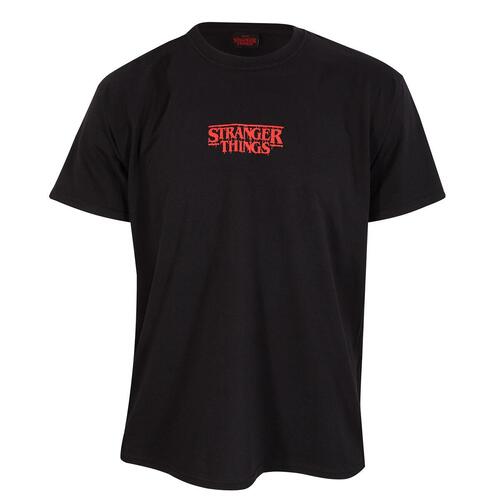Kortærmet T-shirt Stranger Things Demogorgon Upside Down Sort Unisex L